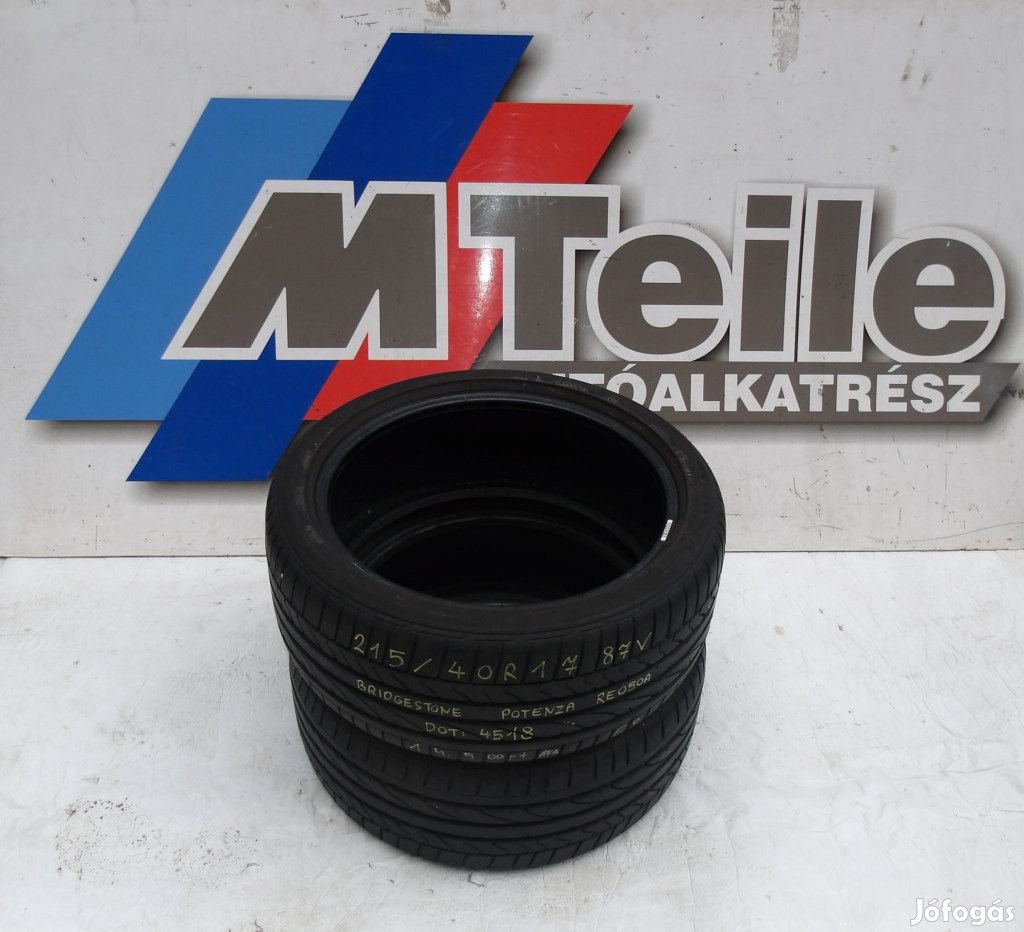 (2db | ÁR/DB)[GYÁRI HASZNÁLT] BRIDGESTONE - POTENZA RE050A  | 215/40R
